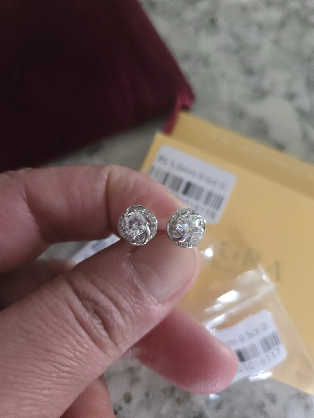 Brand new  moissanite earrings in sterling silver