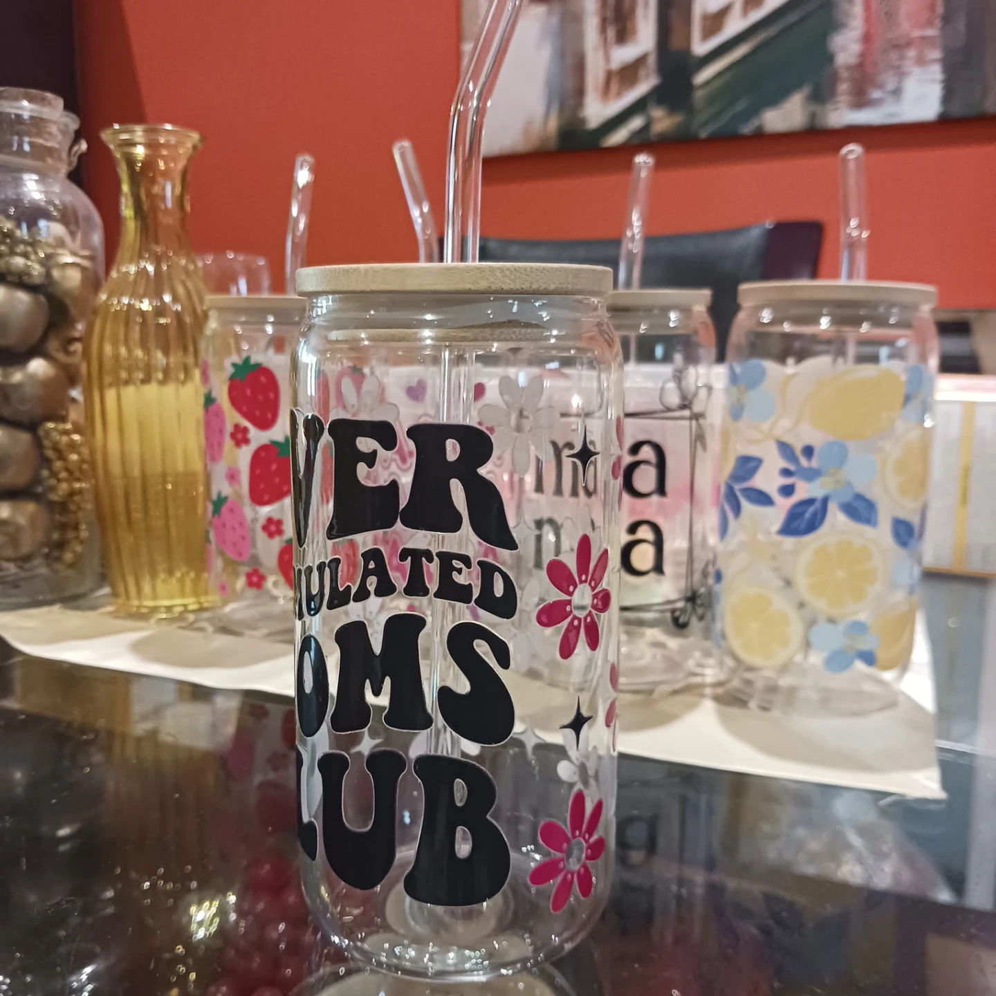 Over Stimulated Moms Club Tumbler with Straw - photo 2