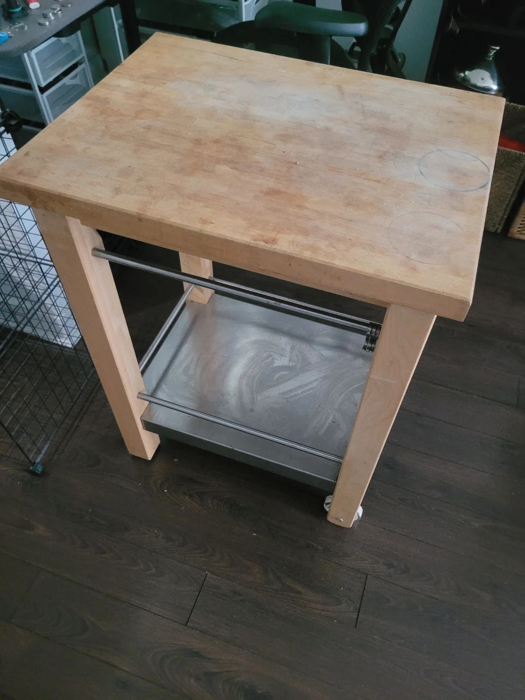 Ikea Kitchen Cart with butcher nlock - photo 2