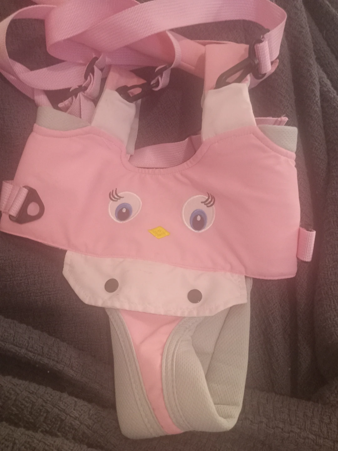 Pink Baby Walking Harness with Cute Face Design