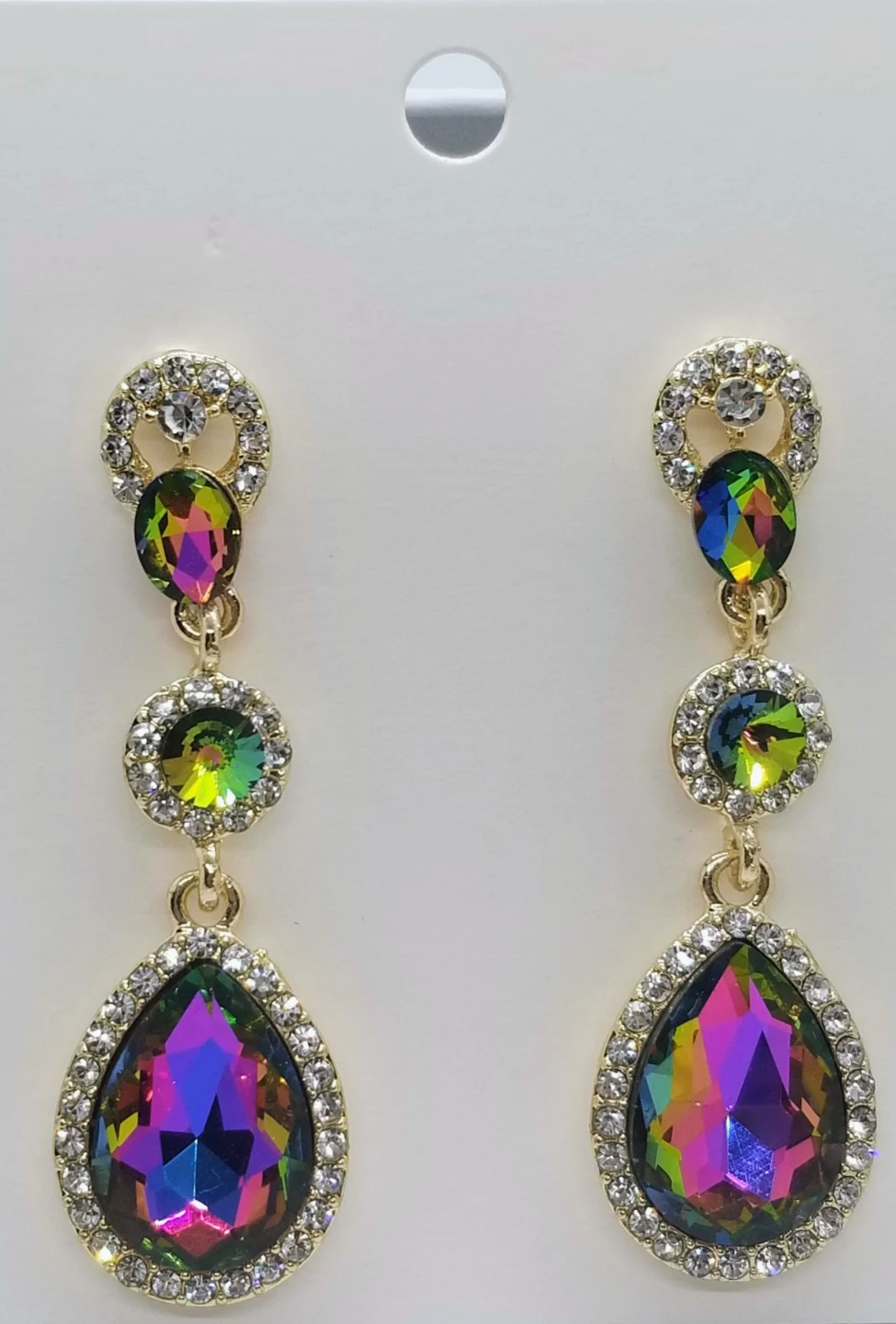 Earrings with Colorful Crystals