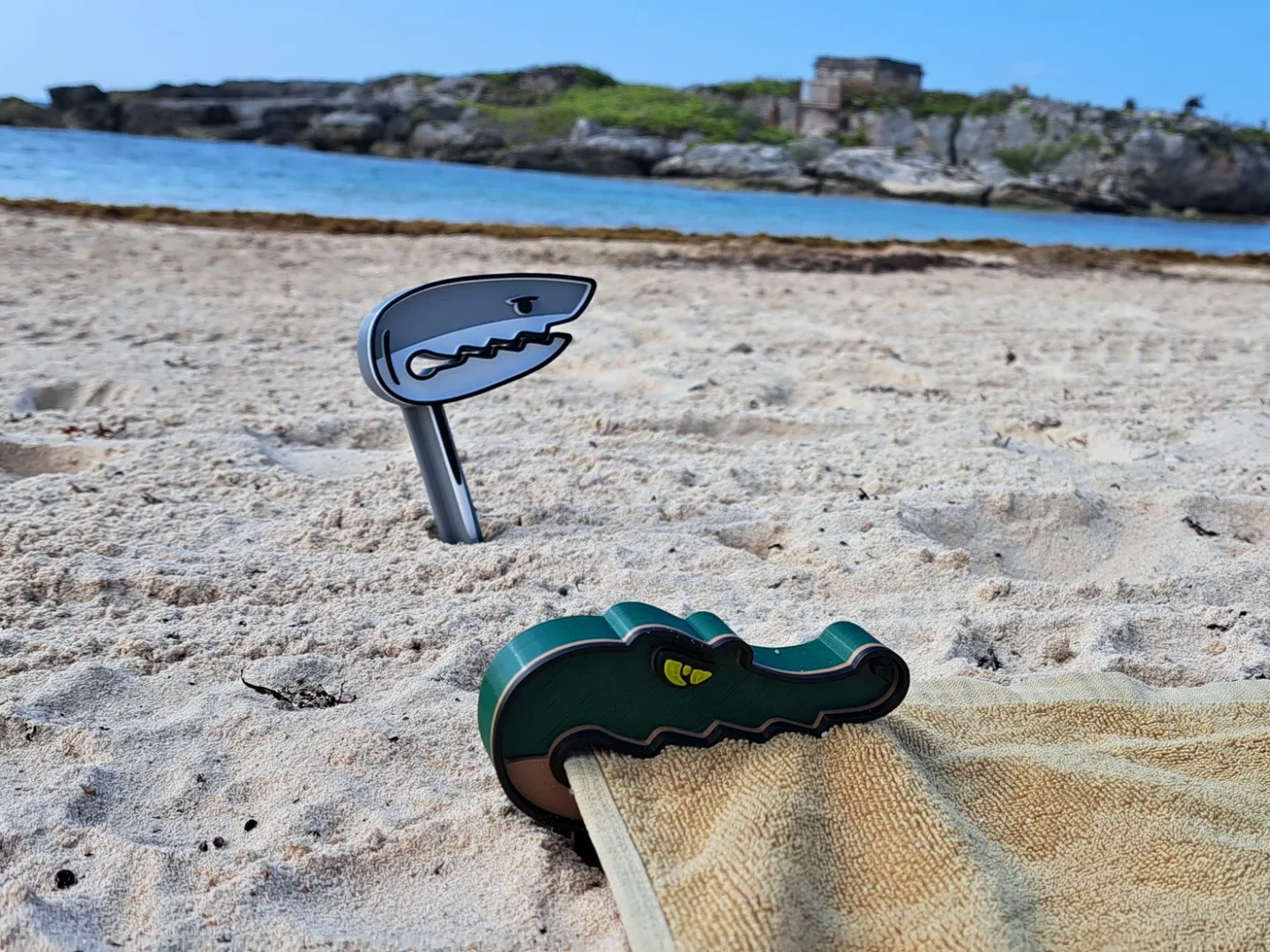 Beach Towel Clips 2 pack - Crocodile & Shark