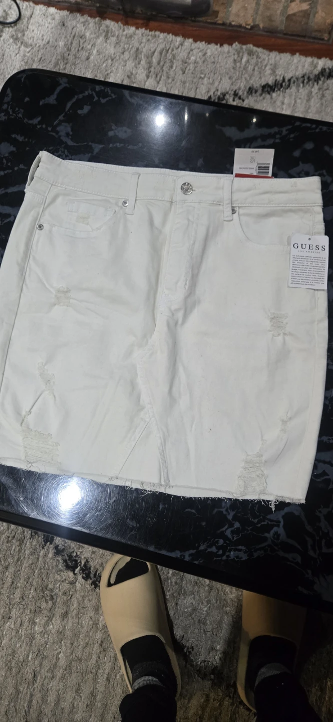 White GUESS Denim Skirt