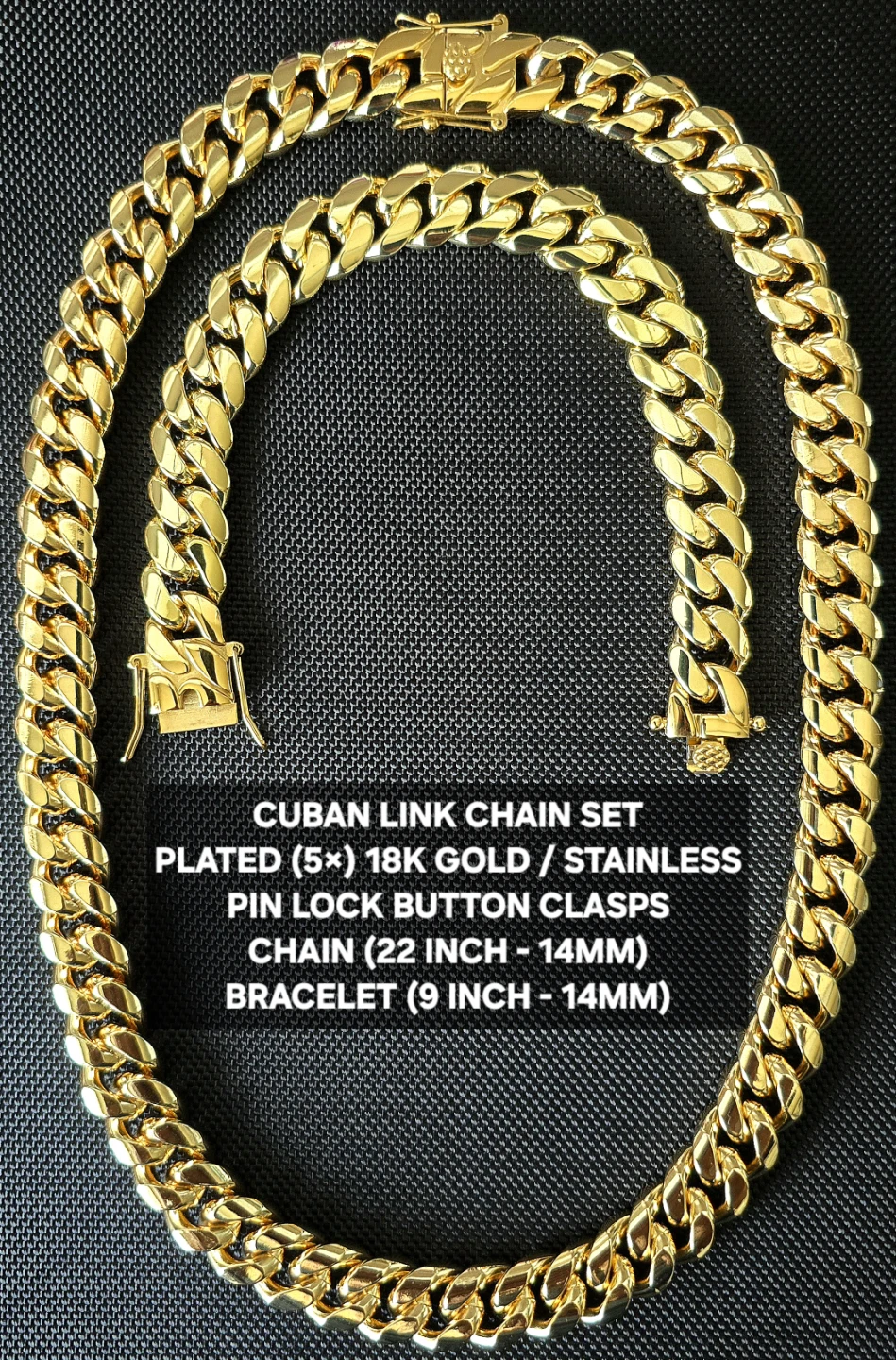 CUBAN LINK CHAIN SET (NEW)