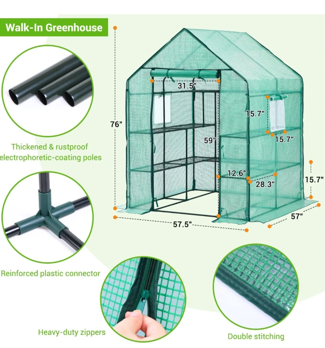 Walk-In Greenhouse - 4 Shelves - photo 2