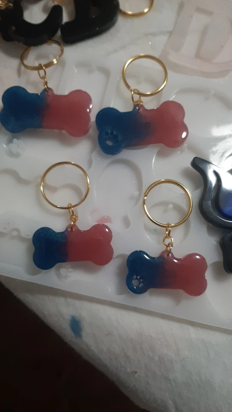 Set of 4 Dog Bone Keychains