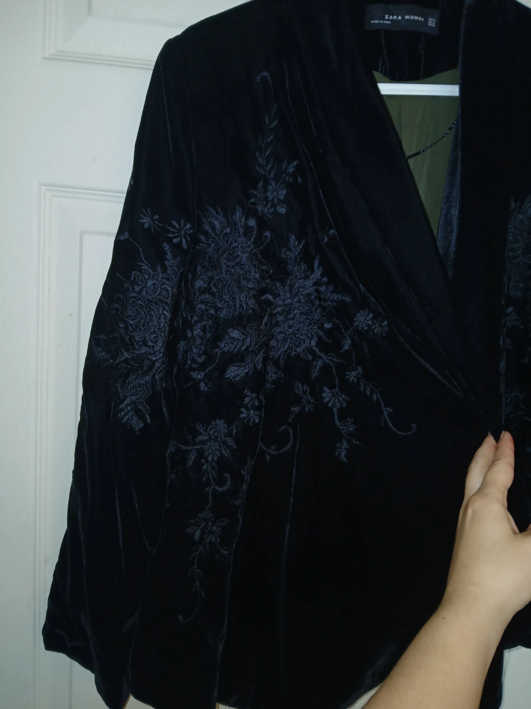 Zara rare embroidered velvety blazer - photo 5