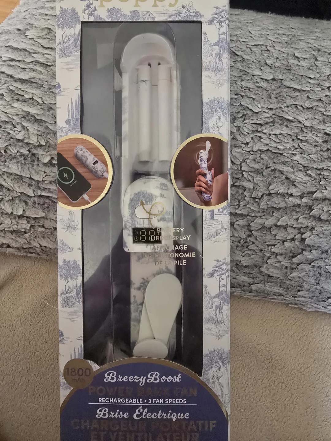 Poppy Breezy Boost Rechargeable Power Bank Fan