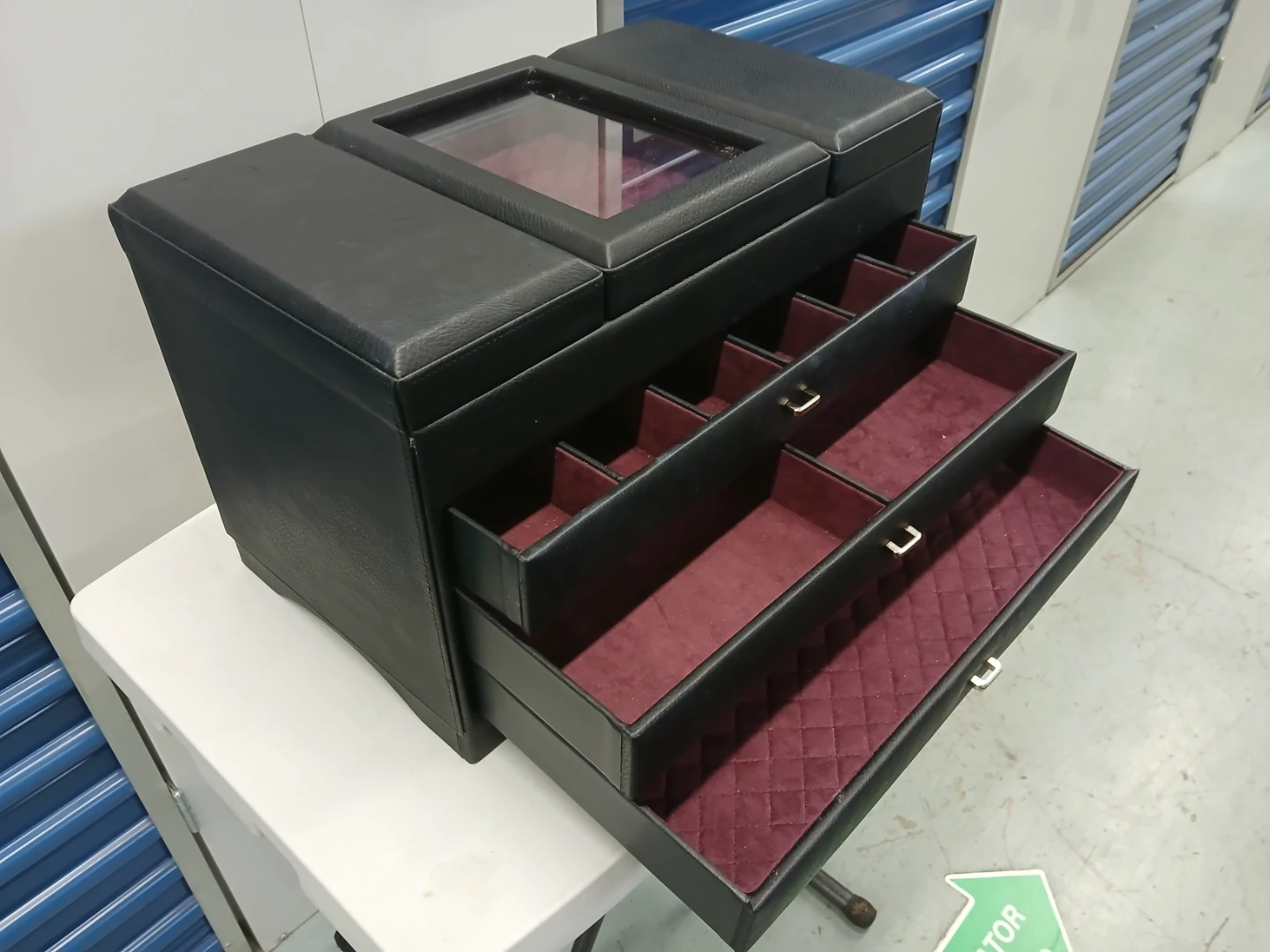 Leather Jewelry Box Organizer with Mirror - photo 2
