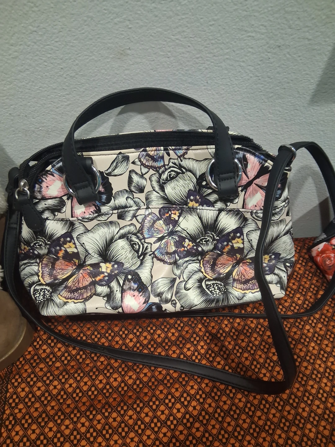 KOLTOV Women's Floral Butterfly Satchel Handbag - photo 3