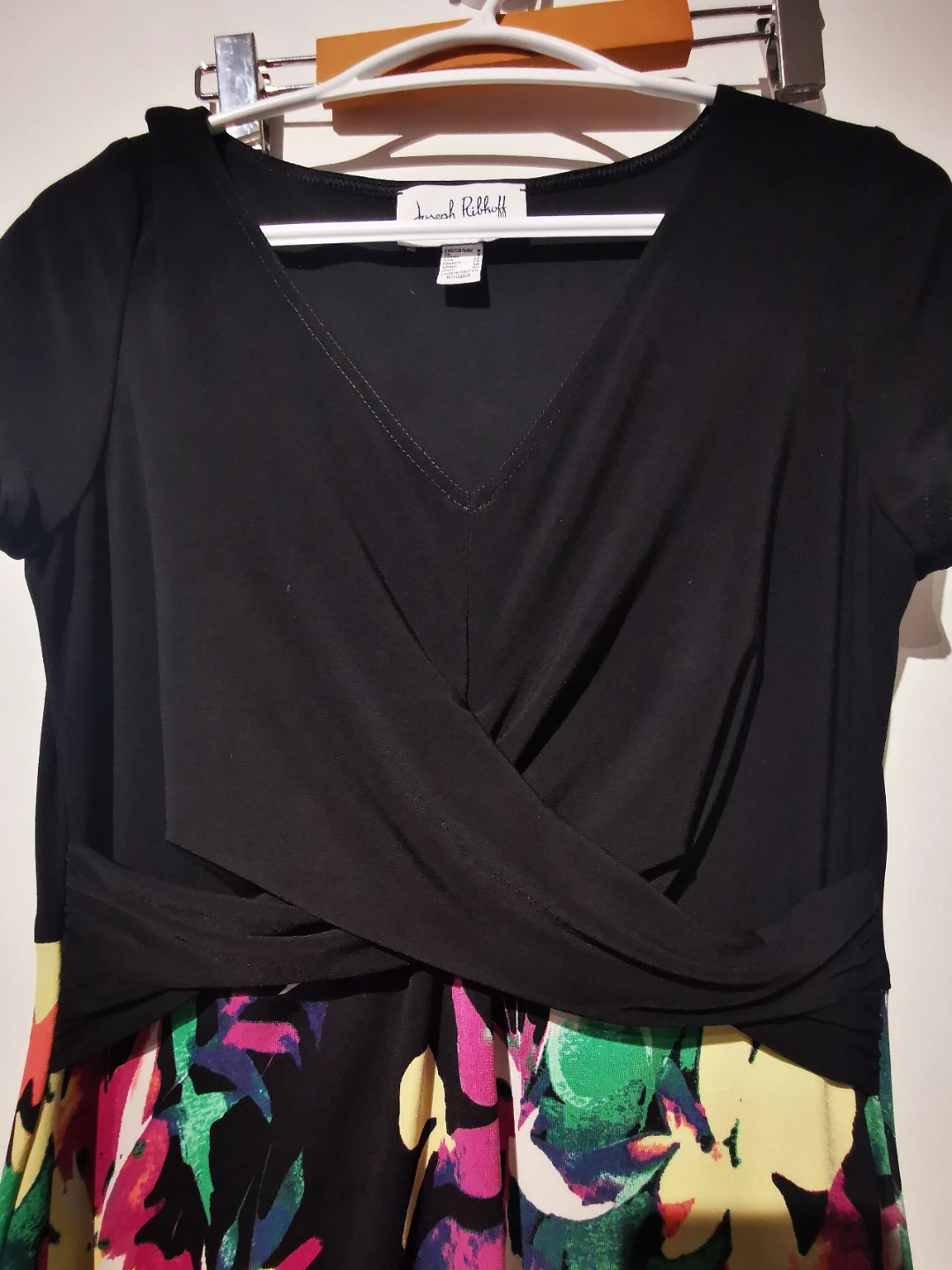 Joseph Ribkoff Black Floral Wrap Dress Size 6 - photo 2