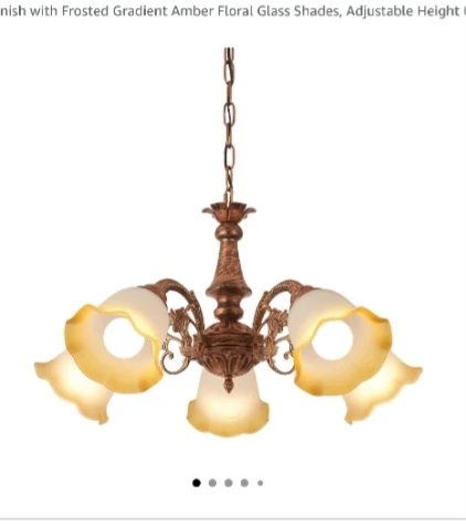Antique-style, 5-light chandelier