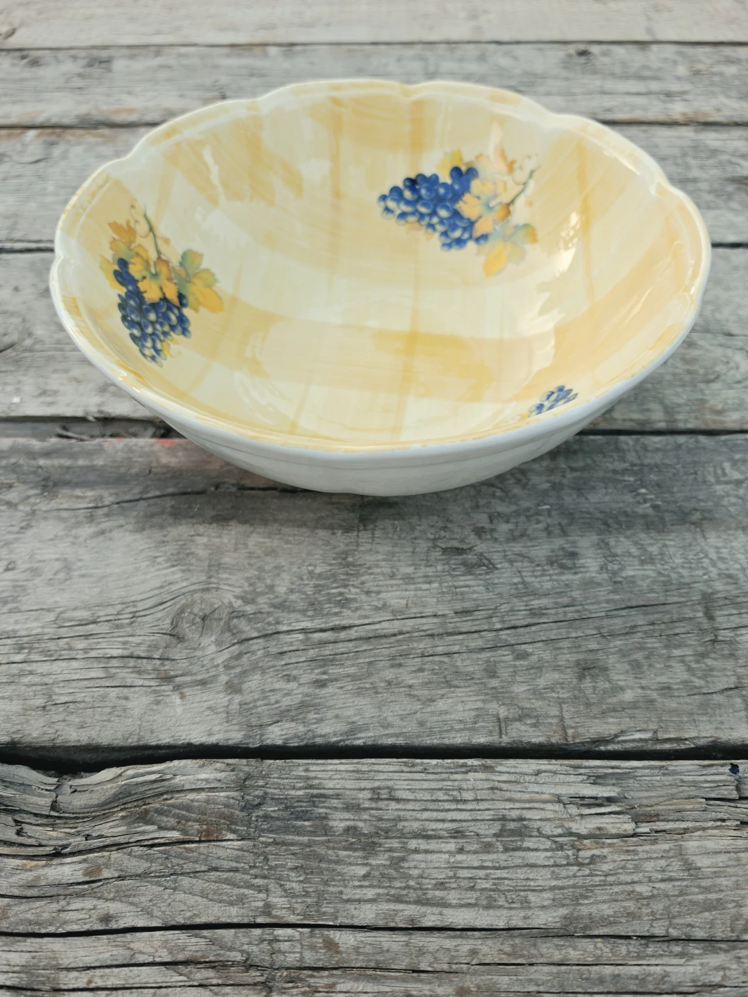 Yellow Gingham Ceramic Serving Bowl ITALY 🇮🇹 - photo 2