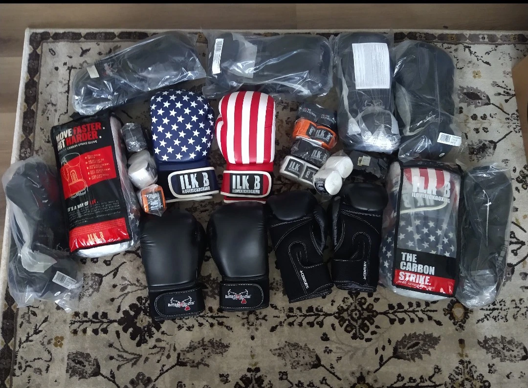 BRAND NEW ILKB 12oz,14oz,16oz Black Gloves FREE Hand Wraps - photo 2