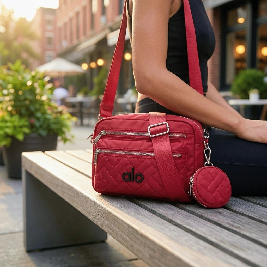 Alo Red Crossbody Bag with Pouch - photo 2