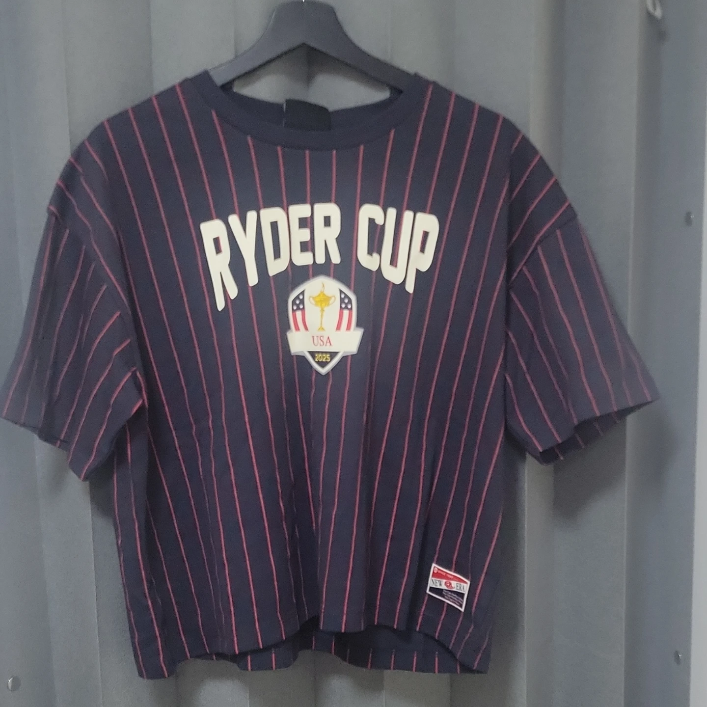 New Era Ryder Cup USA 2025 Striped T-Shirt Size L