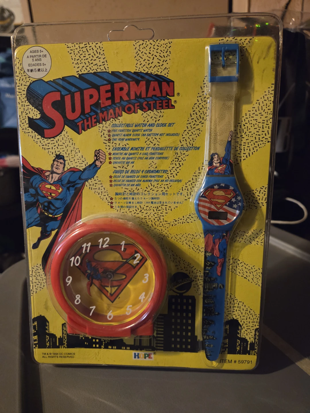 Superman The Man of Steel Collectable Watch and Clock Set