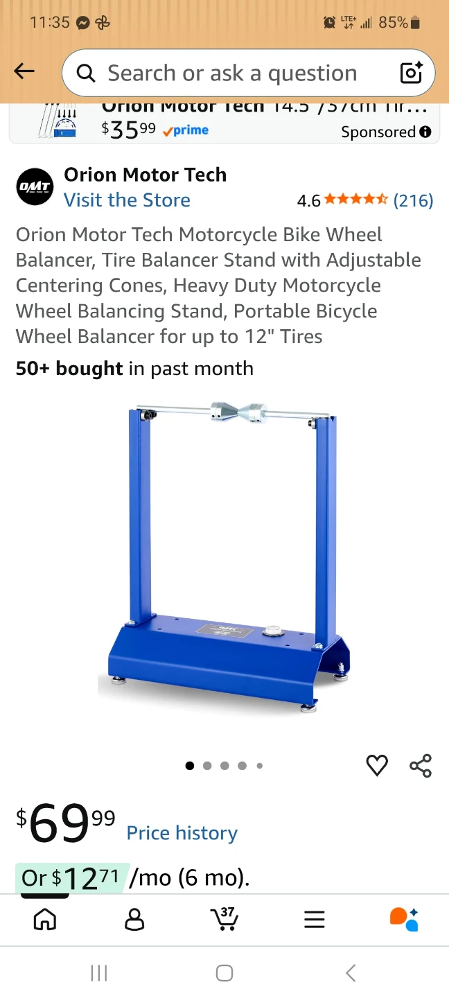 Orion Motor Tech Motorcycle Bike Wheel Balancer