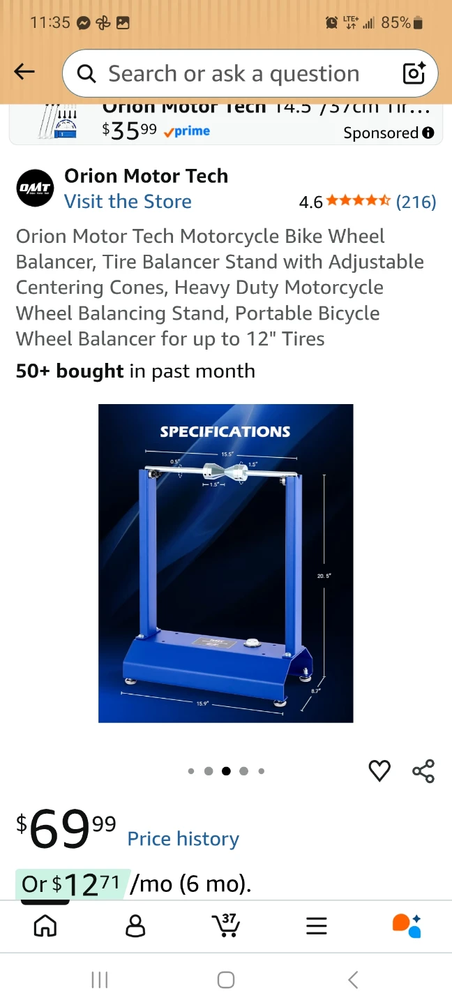Orion Motor Tech Motorcycle Bike Wheel Balancer - photo 3