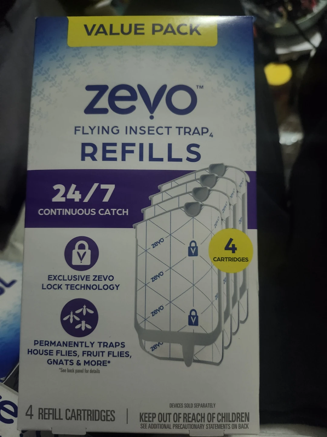 Zevo Flying Insect Trap Refills - 4 Cartridges