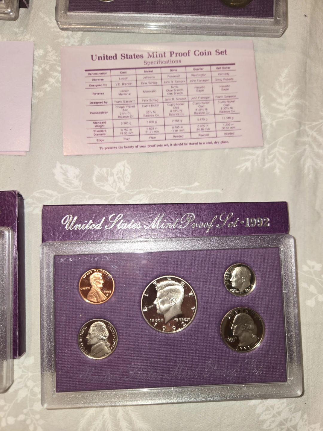 9 proof sets with box and certification of authentication - photo 4