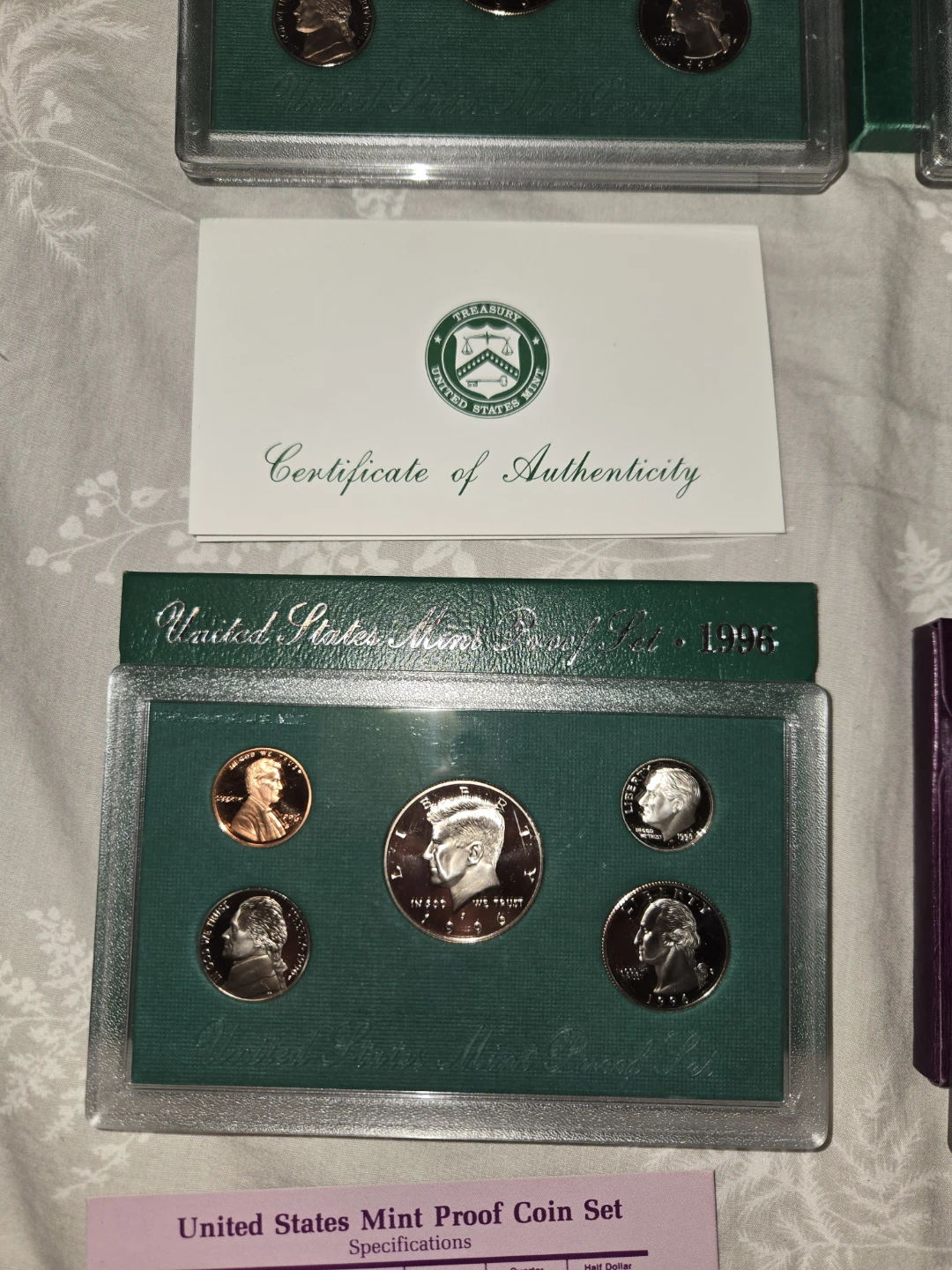 9 proof sets with box and certification of authentication - photo 5