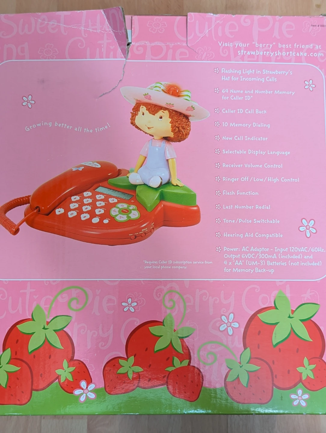VINTAGE 2005 Strawberry Shortcake home phone Caller ID Digital - photo 4