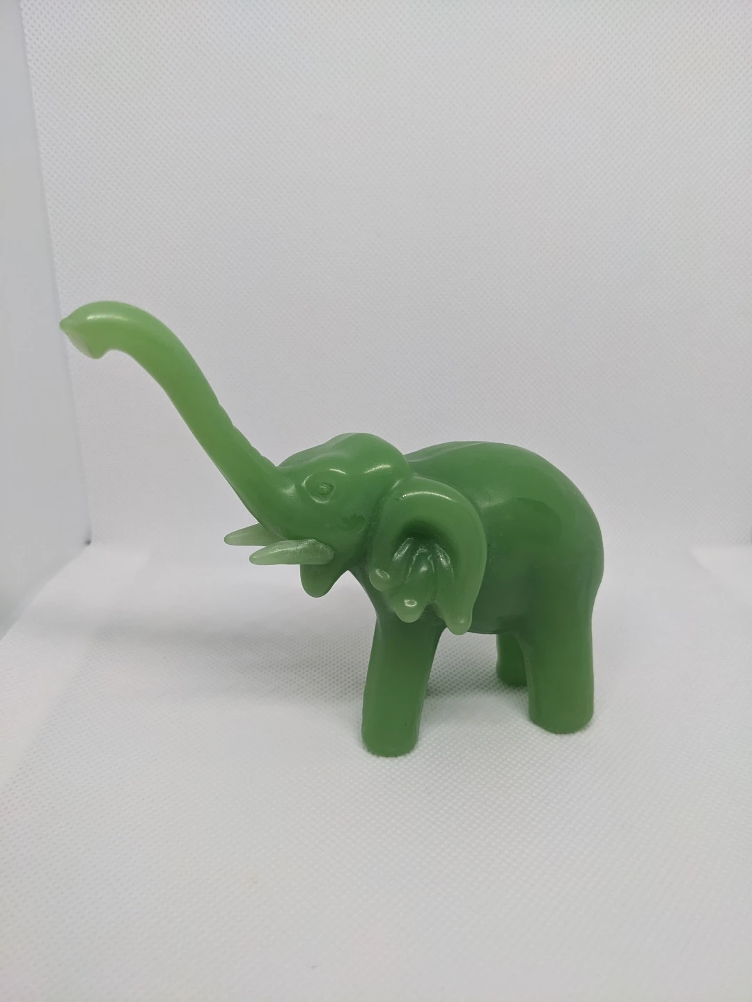 Vintage Soapstone Green Elephant Figurine