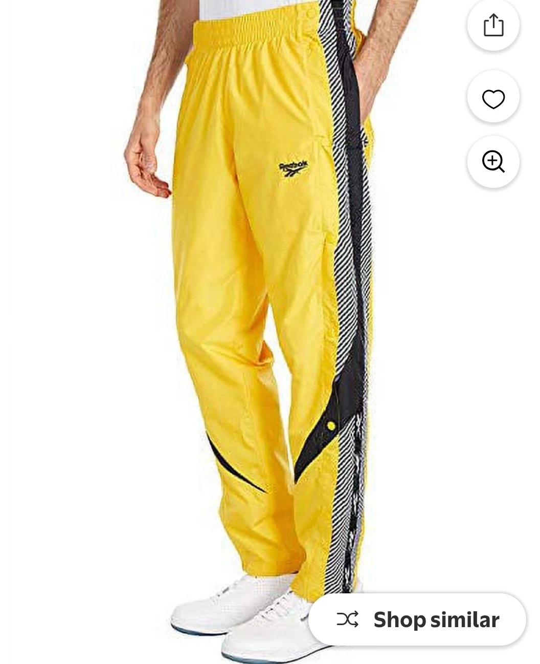 Reebok Yellow Snap Track Pants - photo 2
