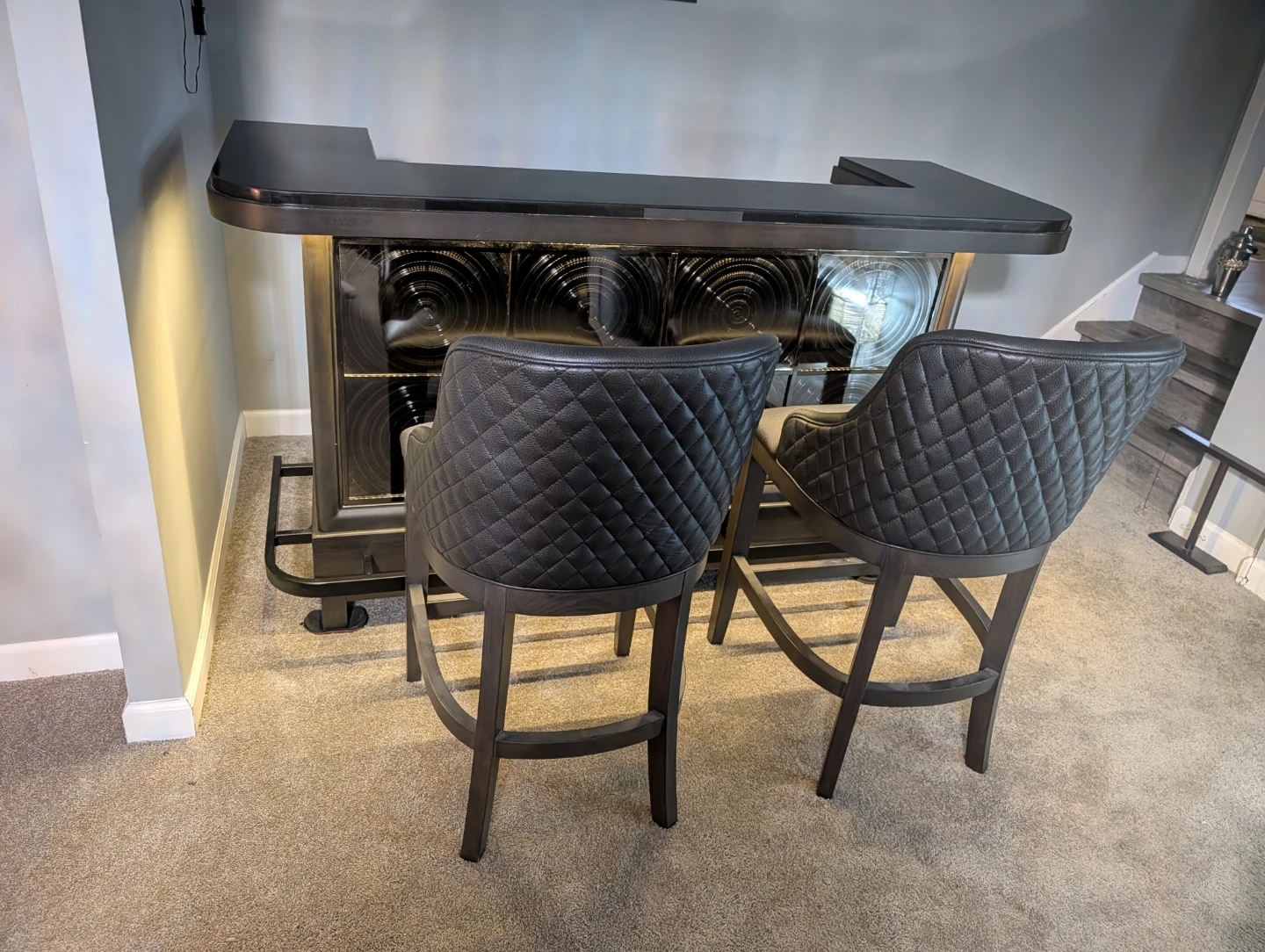 Black Home Bar with Pull-out Cutting Board - photo 2