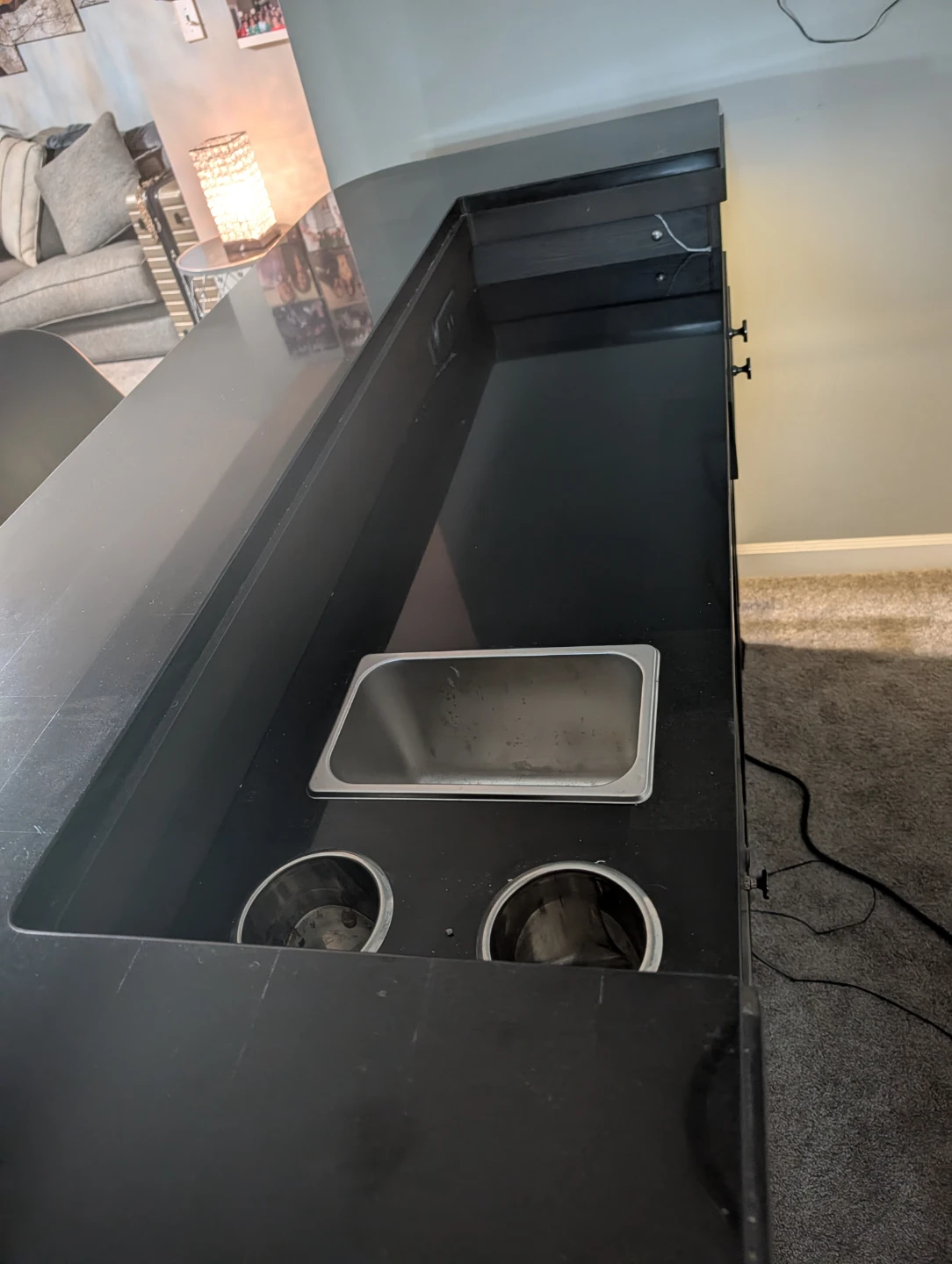 Black Home Bar with Pull-out Cutting Board - photo 5
