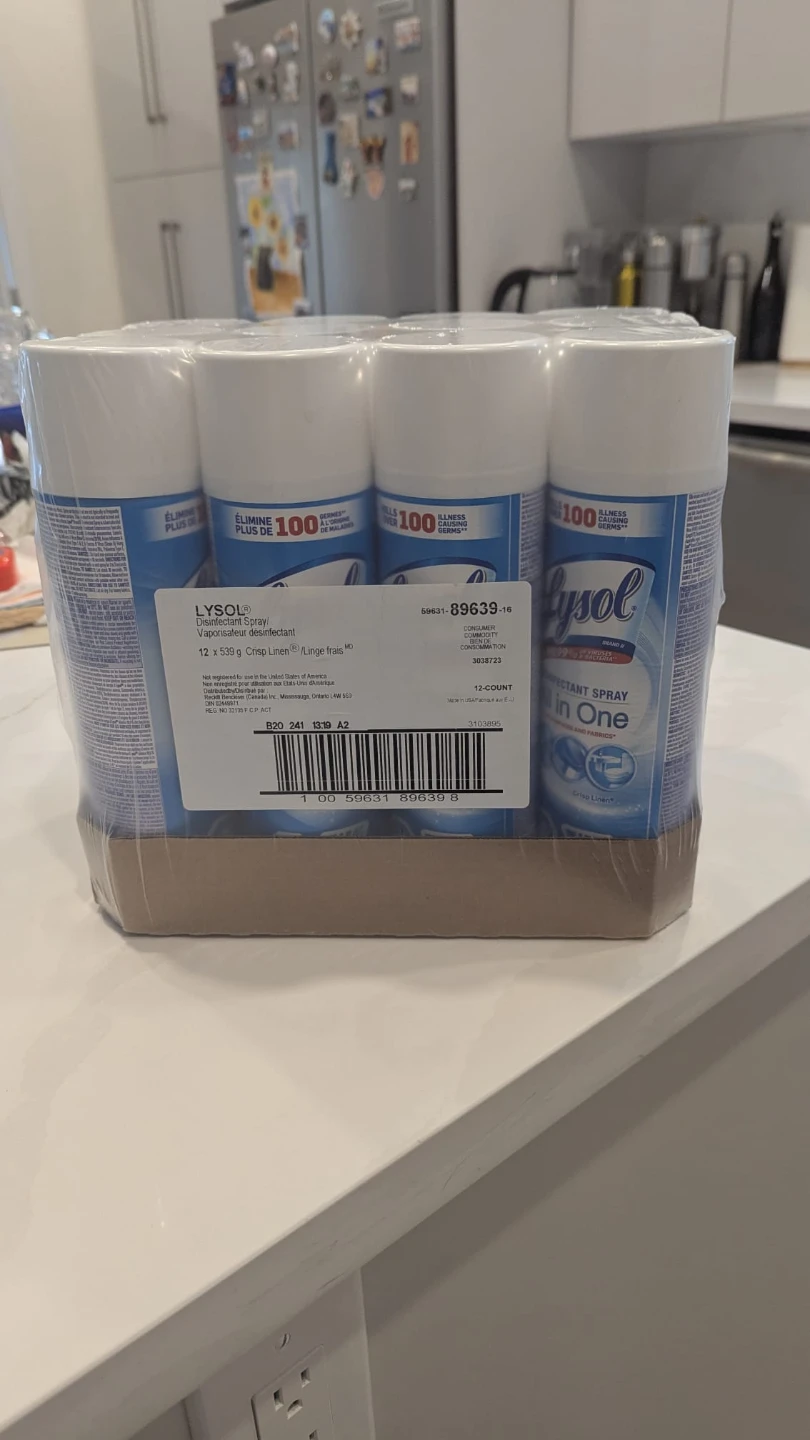 Lysol All in One Disinfectant Spray Crisp Linen 12 Pack - photo 2