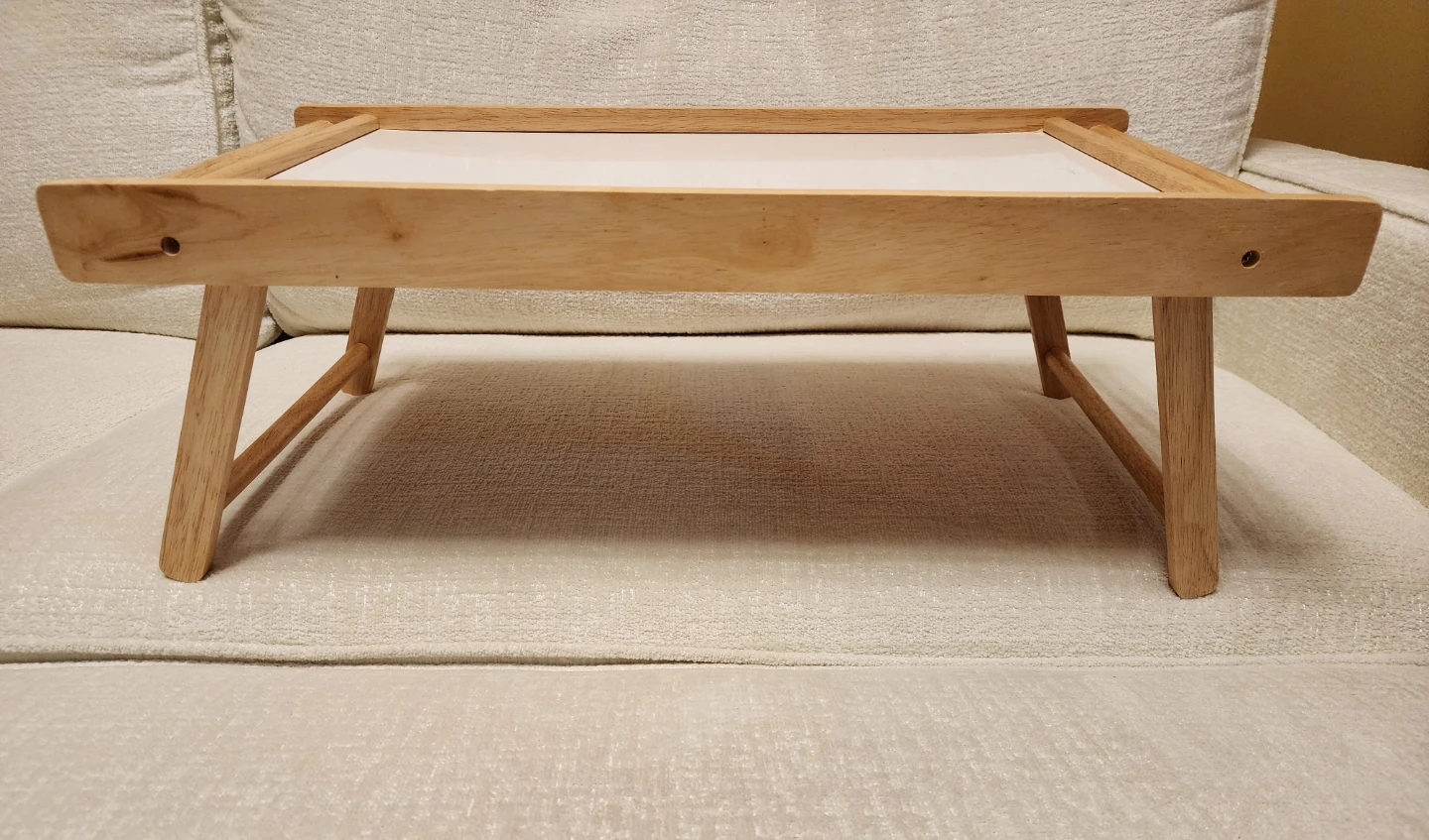 Breakfast-In-Bed Tray - Natural Wood with White Surface
