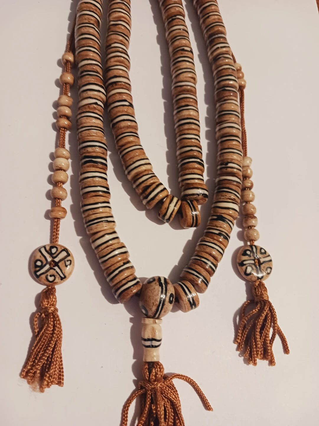 Tibetan Buddhist Yak Bone Prayer Mala Beads - photo 4