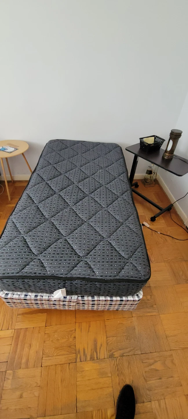 Queen Size Mattress with Blue Floral Pattern