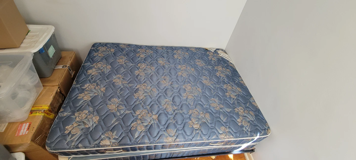 Queen Size Mattress with Blue Floral Pattern - photo 3