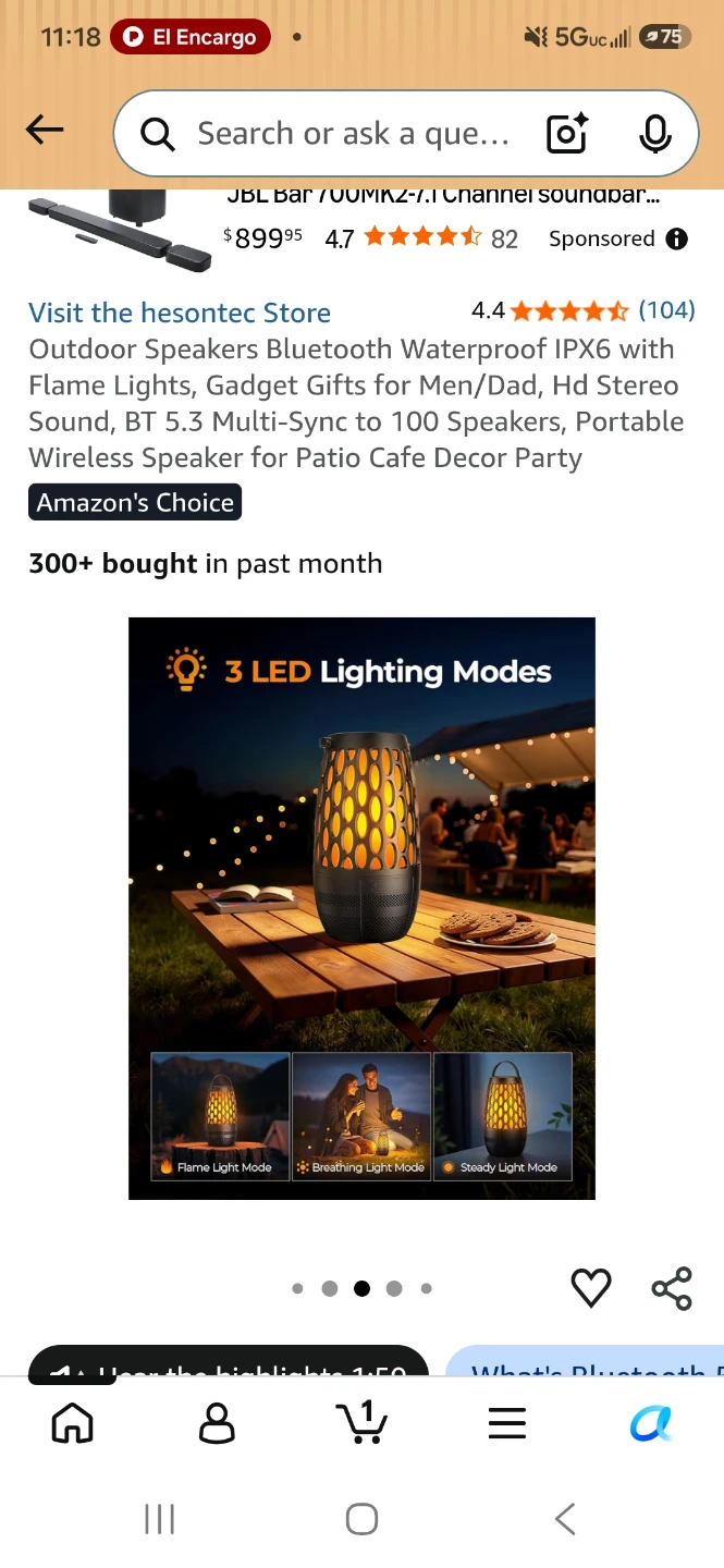 Outdoor Bluetooth Speaker with Flame Lights - photo 5