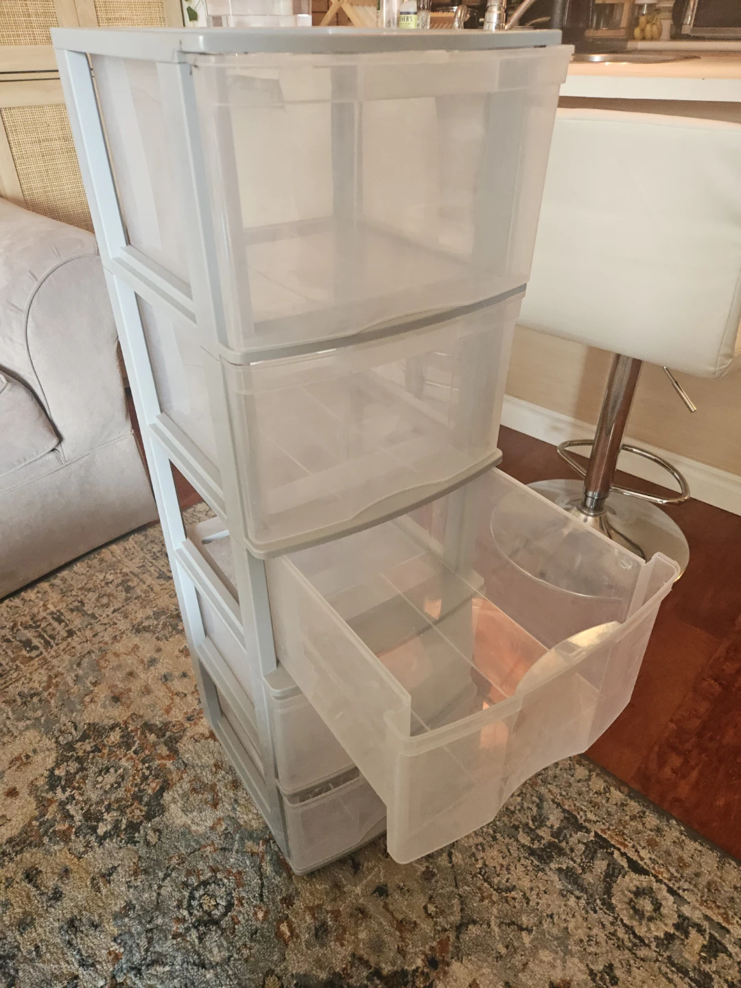 Grey Storage Drawers with Wheels - photo 2