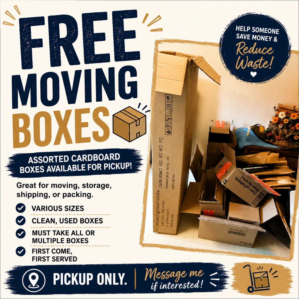 Free Assorted Moving Boxes