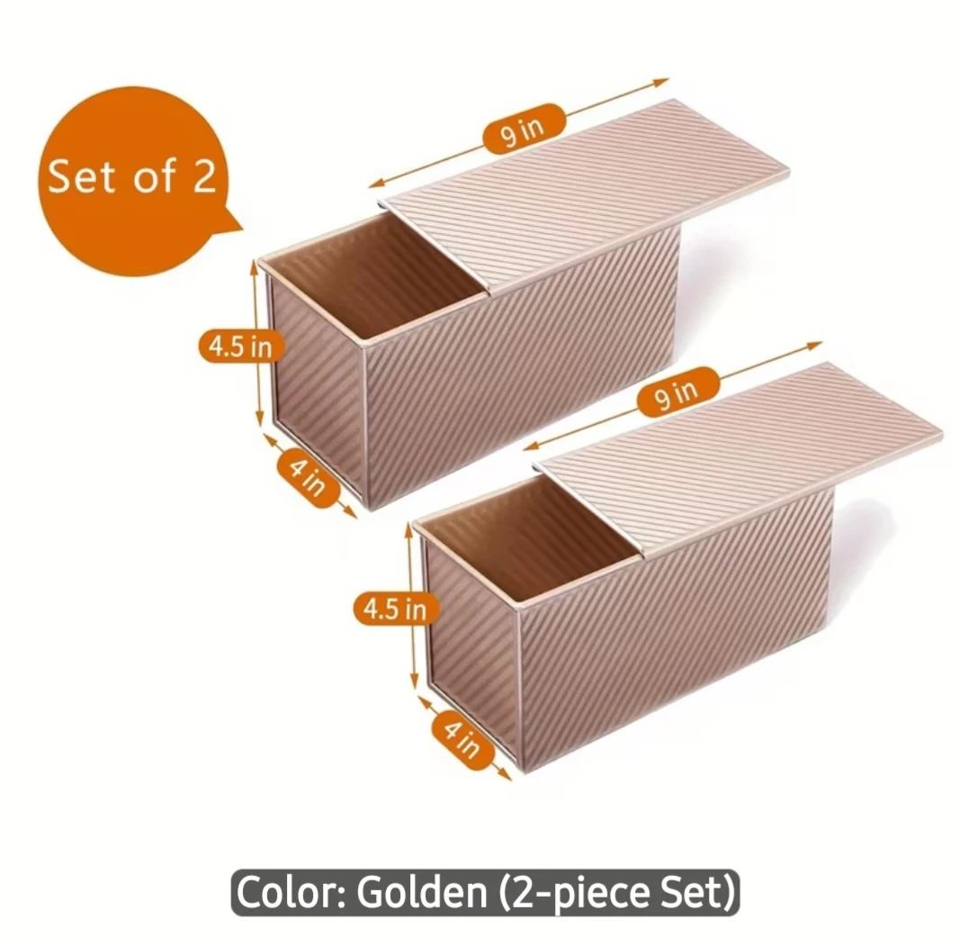 Set of 2 Heavy duty Pullman baking pans. - photo 2