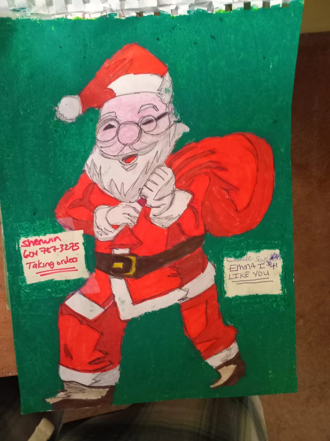 Santa Clause Update Drawing by Custom Artist