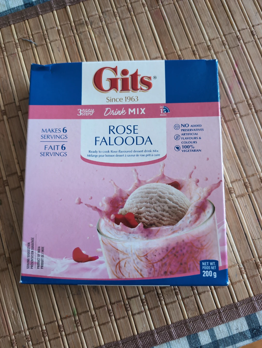 Gits Rose Falooda Drink Mix 200g