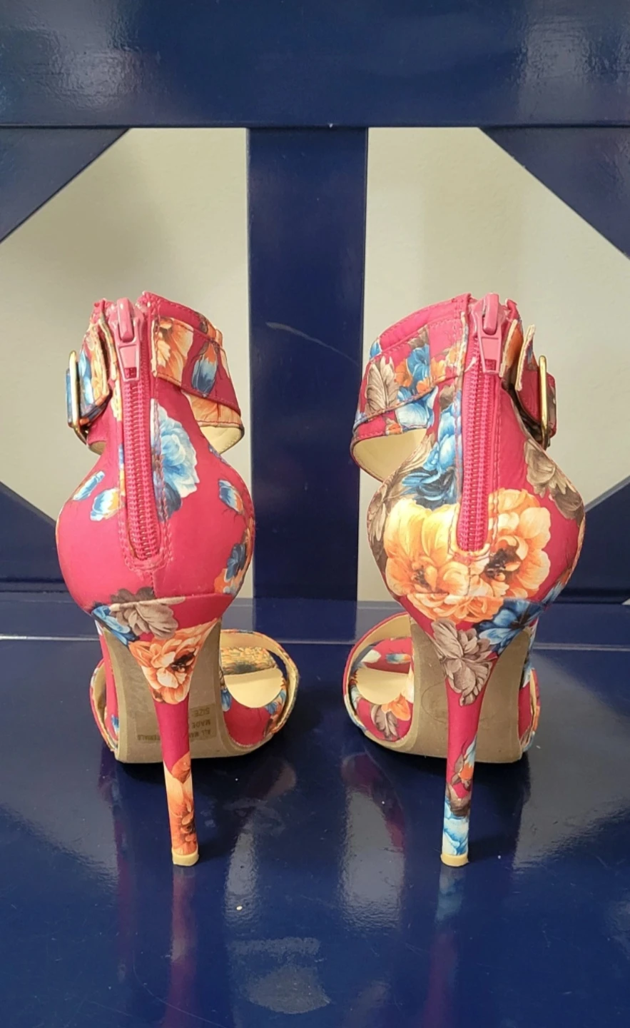 Wild Diva Lounge Floral High Heel Sandals - Size 7 - photo 3