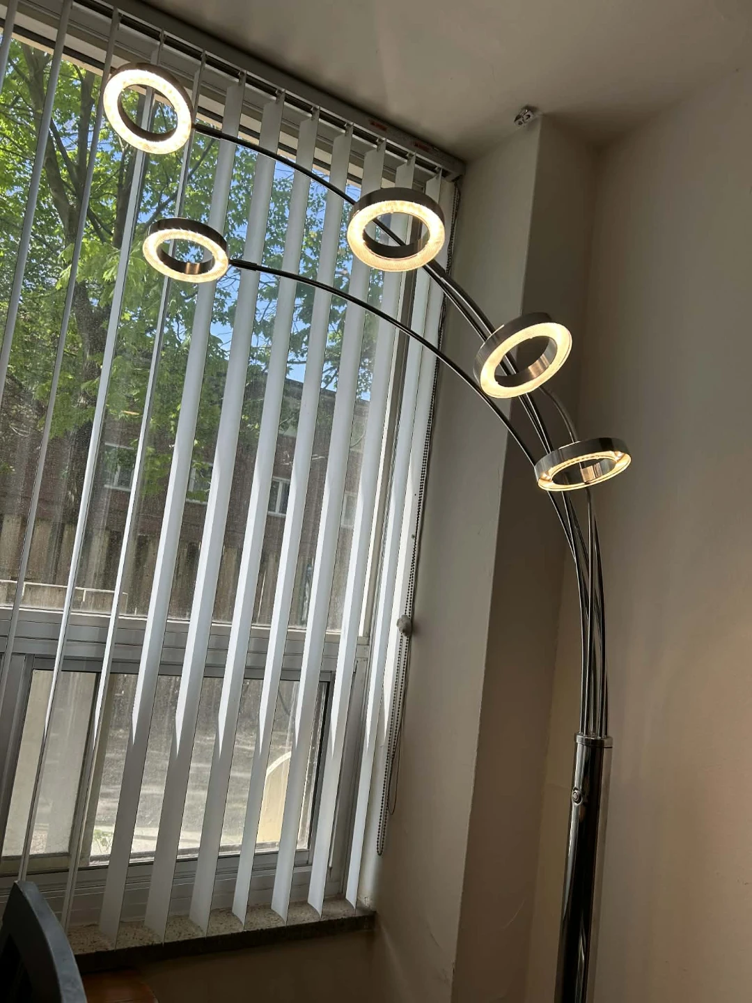 Modern Arc Floor Lamp with 5 Rings