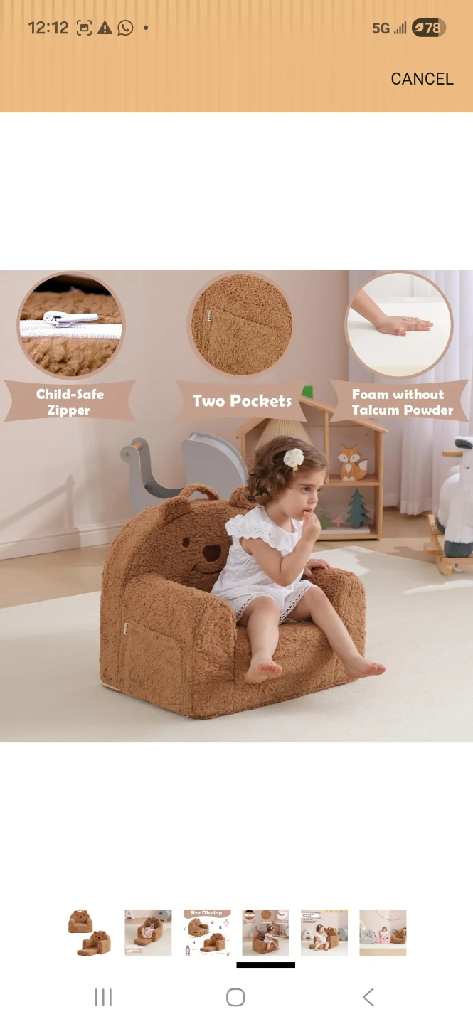 Brown Teddy Bear Toddler First Chair - photo 4