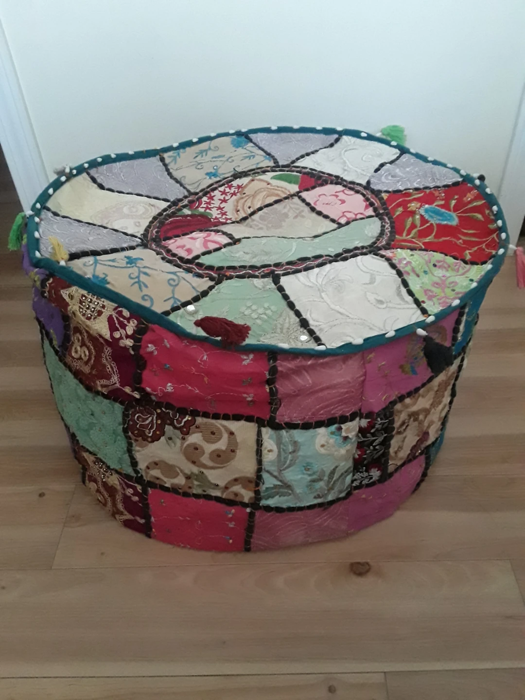 NEW BOHO PATCHWORK POUF COVER
