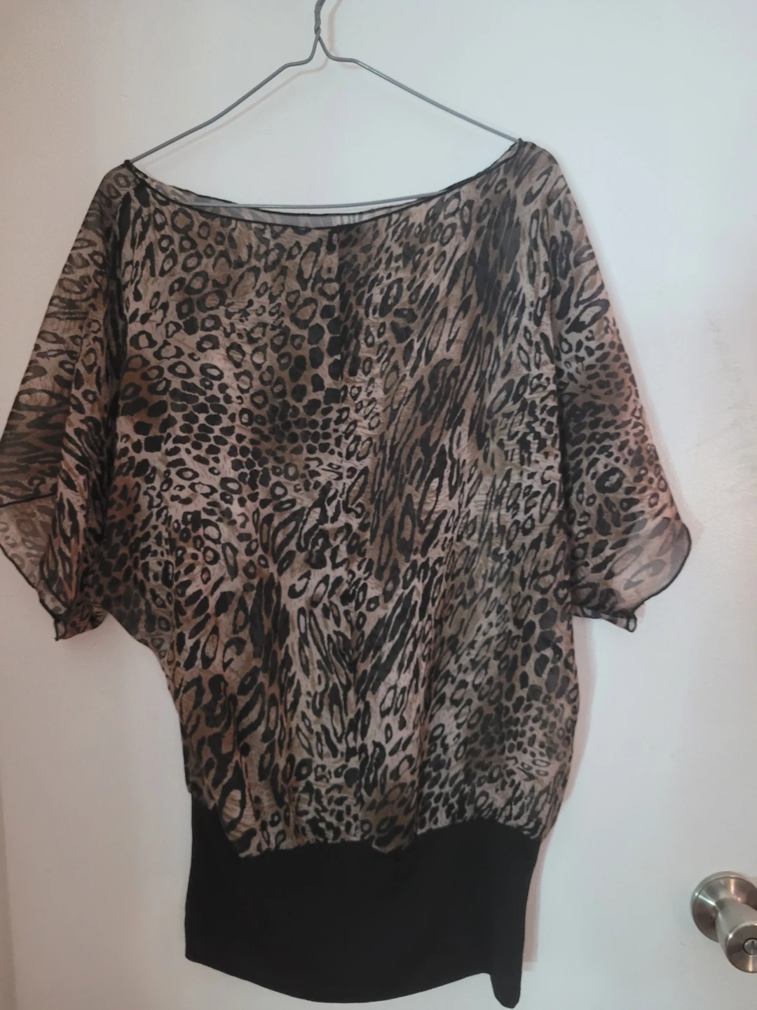 Leopard Print Dolman Sleeve Top - photo 2