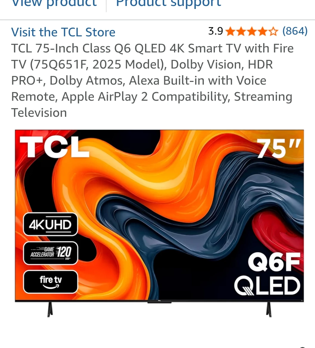 TCL 75-Inch QLED 4K Smart TV