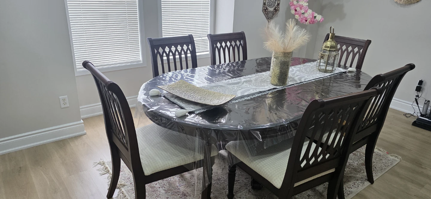 Wooden Dining Table with 6 Chairs