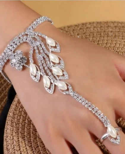 Crystal & Pearl Foot Jewelry Anklet - photo 2